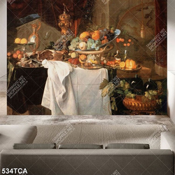 Tranh tĩnh vật hoa quả sơn dầu Châu Âu decor tường