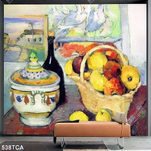 Tranh sơn dầu tĩnh vật hoa quả gắn tường file gốc