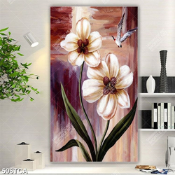 Tranh sơn dầu bông hoa trang trí tường