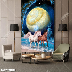 Tranh vẽ song mã nghệ thuật chất lượng cao