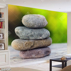 Tranh spa những viên đá xếp chồng in canvas