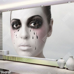 Tranh đôi mắt makep nghệ thuật treo tướng spa