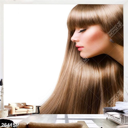 Tranh spa cô gái với mái tóc nâu tây óng ả