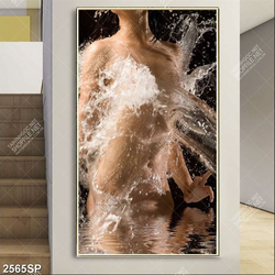 Tranh nghệ thuật cô gái khỏa thân trong làn nước in uv