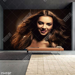 Tranh canvas cô gái xinh đẹp rạng rỡ treo spa