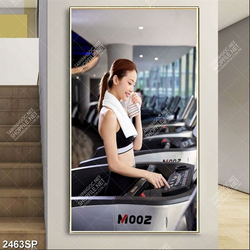 Tranh phong gym người đẹp tập thể thao treo tường spa