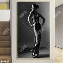Tranh nghệ thuật đen trắng người đẹp quyến rũ treo tường spa
