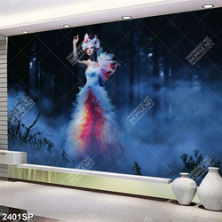 Tranh người đẹp trong sương khói mờ ảo treo tường spa