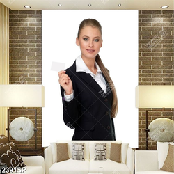 Tranh cô gái mặc vest công sở in uv treo spa