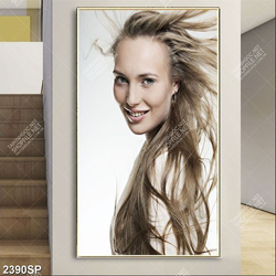 Tranh người đẹp bung xõa mái tóc treo tường spa