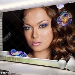 Tranh gương mặt cô gái make up xinh đẹp treo spa