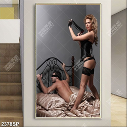 Tranh đôi nam nữ gợi tình trên giường ngủ treo spa