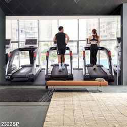 Tranh chàng trai và cô gái chạy bộ trong trung tâm