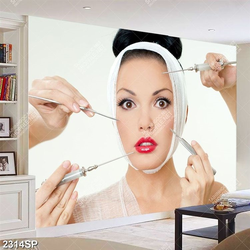 Tranh spa người đẹp phẩu thuật thẩm mỹ