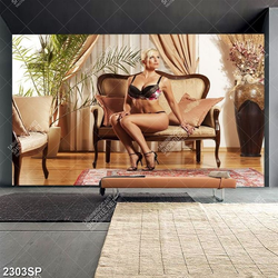 Tranh người mẫu bikini gợi cảm in uv treo spa