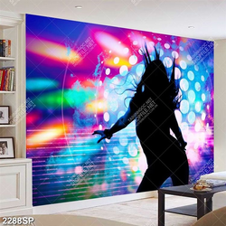 Tranh nghệ thuật cô gái phiêu theo âm nhạc