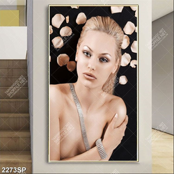 Tranh spa người mẫu bán khỏa thân nghệ thuật in uv