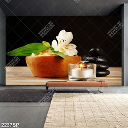 Tranh spa hoa nến và đá in uv