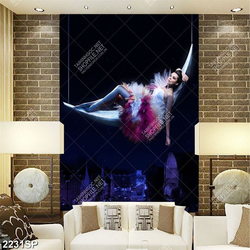 Tranh treo spa cô gái xinh đẹp nằm trên chiếc võng in canvas