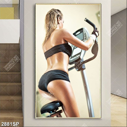 Tranh cô nàng gợi cảm chạy thể dục treo tường spa
