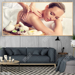 Tranh cô gái nằm massage thư giãn