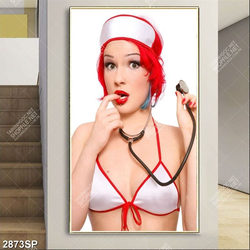 Tranh nữ y tá sexy treo tường spa