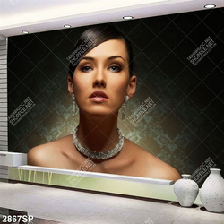 Tranh cô gái với gương mặt xinh đẹp cuốn hút in canvas