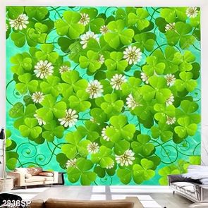 Tranh in kính hoa lá tươi xanh file psd