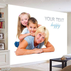 Tranh spa mẹ và hai bé dễ thương cười vui vẻ