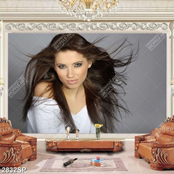 Tranh spa cô gái với mái tóc dài bung xõa