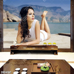 Tranh cô gái xinh đẹp treo spa