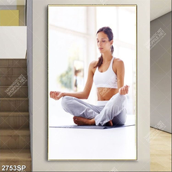 Tranh spa cô gái tập yoga dưỡng sinh