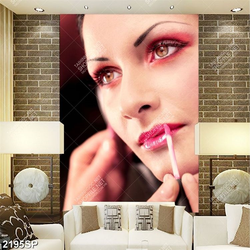 Tranh  cô gái tô son hồng treo tường spa