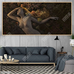 Tranh in canvas cô gái khỏa thân nghệ thuật trang trí tường spa