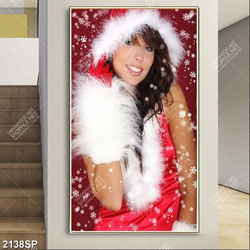 Tranh cô nàng noel xinh đẹp treo tường spa