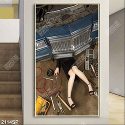 Tranh spa người đẹp sữa xe ô tô