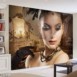 Tranh người đẹp sang trọng in canvas treo tường spa