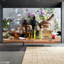 Tranh spa những lọ đựng tinh dầu