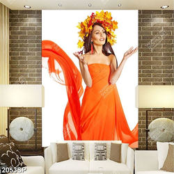 Tranh in canvas cô gái mùa thu