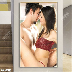 Tranh spa đôi nam nữ tình tứ bên nhau