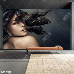 Tranh cô gái xõa mái tóc nghệ thuật trang trí spa