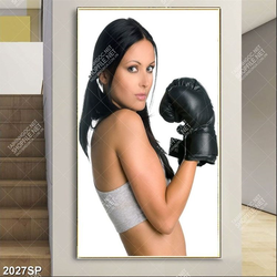 Tranh spa nữ boxing xinh đẹp