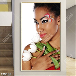 Tranh người mẫu với đôi mắt makeup ấn tượng in canvas