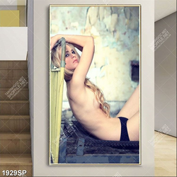 Tranh người mẫu bán nude in uv treo tường spa