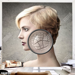 Tranh soi làn da khô nứt nẻ của cô gái trẻ in uv