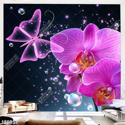 Tranh đẹp treo spa hoa lan tím