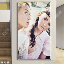 Tranh spa hai cô gái xinh đẹp in canvas