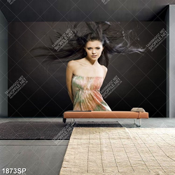 Tranh spa cô gái bung xõa mái tóc