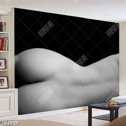 Tranh nghệ thuật trắng đen thân hình gợi cảm