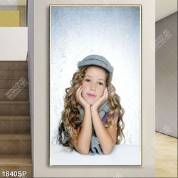 Tranh cô bé tóc dài dễ thương